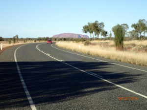 First sight of The Rock, Uluru