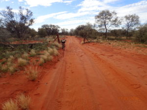 Loose sand at the start of the 12 km track to the centre of Australia
